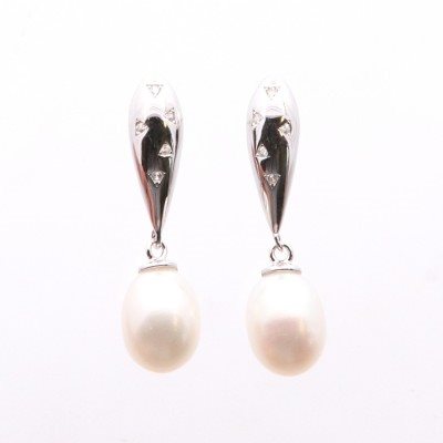 Orecchini Domar Gioielli Donna Orecchini perle argento 925 in Argento Cubic Zirconia EPB121945 - EPB121945